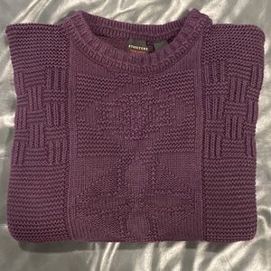 Mens L structure 100 % cotton purple sweater.